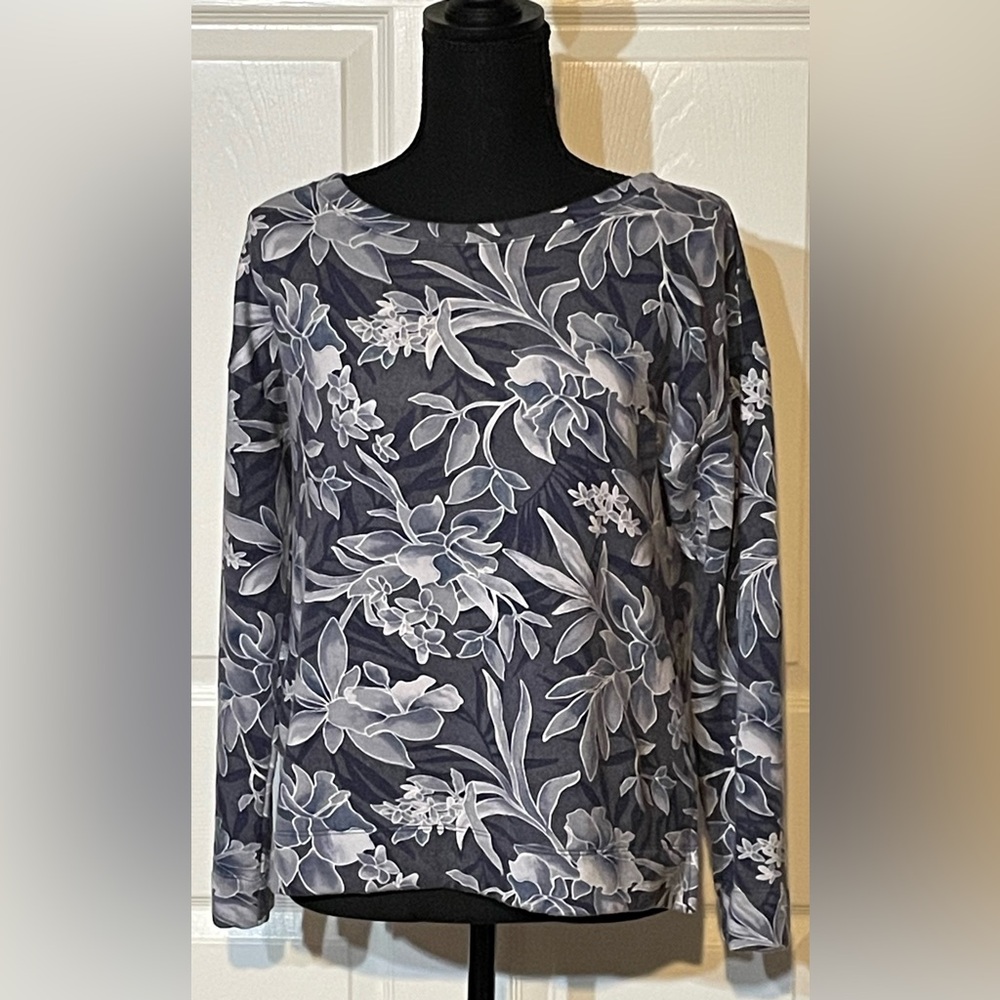 Tommy Bahama Floral Top - Sea Mist Floral Flirtini Size S in Dk Moonlight